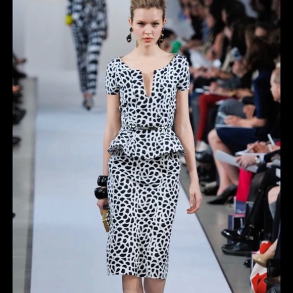 Nwot Oscar de la renta silk belted dress